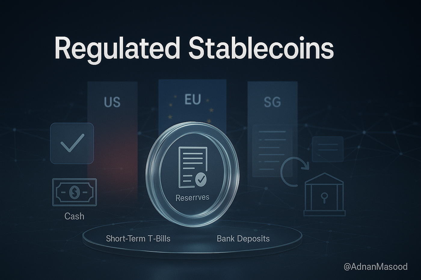 Vibrant illustration of locked team crypto wallets protected by MPC key shards and AA smart contracts, showcasing hybrid custody security against public address exposure